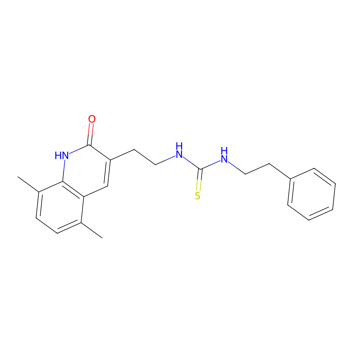1-(2-(5,8-Dimethyl-2-oxo-1,2-dihydroquinolin-3-yl)ethyl)-3-phenethylthiourea molecular structure, CAS 847406-81-9