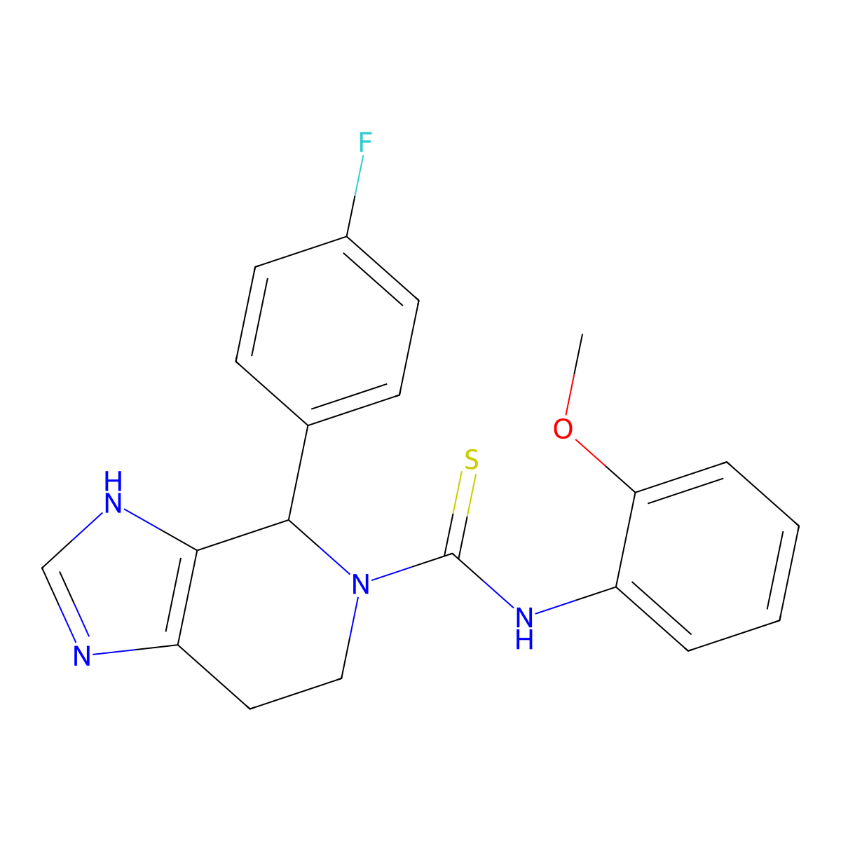 4-(4-fluorophenyl)-N-(2-methoxyphenyl)-6,7-dihydro-3H-imidazo[4,5-c]pyridine-5(4H)-carbothioamide molecular structure, CAS 847406-96-6