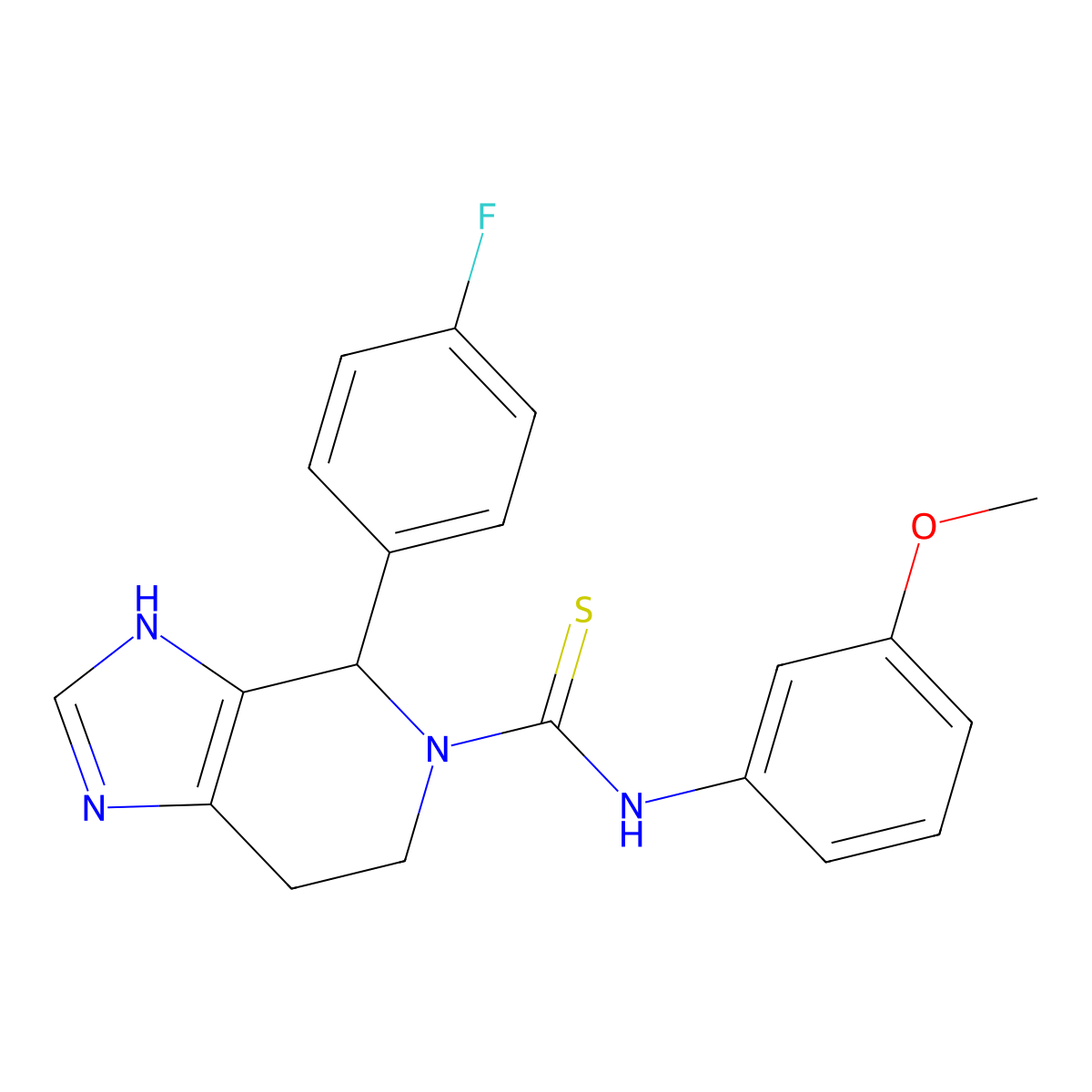 4-(4-fluorophenyl)-N-(3-methoxyphenyl)-6,7-dihydro-3H-imidazo[4,5-c]pyridine-5(4H)-carbothioamide molecular structure, CAS 847406-99-9