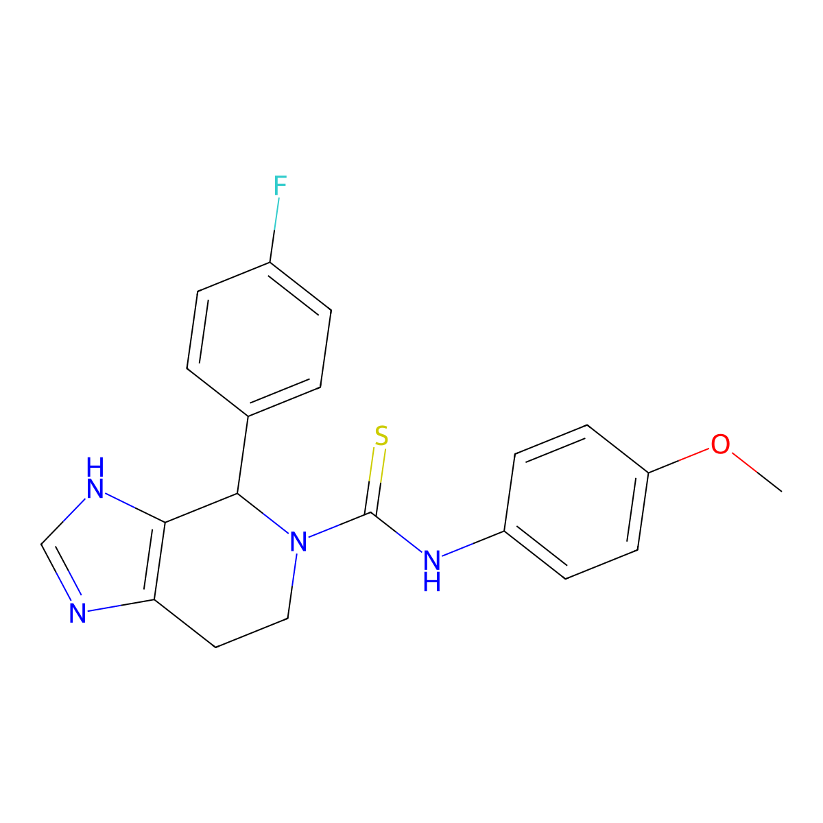 4-(4-fluorophenyl)-N-(4-methoxyphenyl)-6,7-dihydro-3H-imidazo[4,5-c]pyridine-5(4H)-carbothioamide molecular structure, CAS 847407-01-6