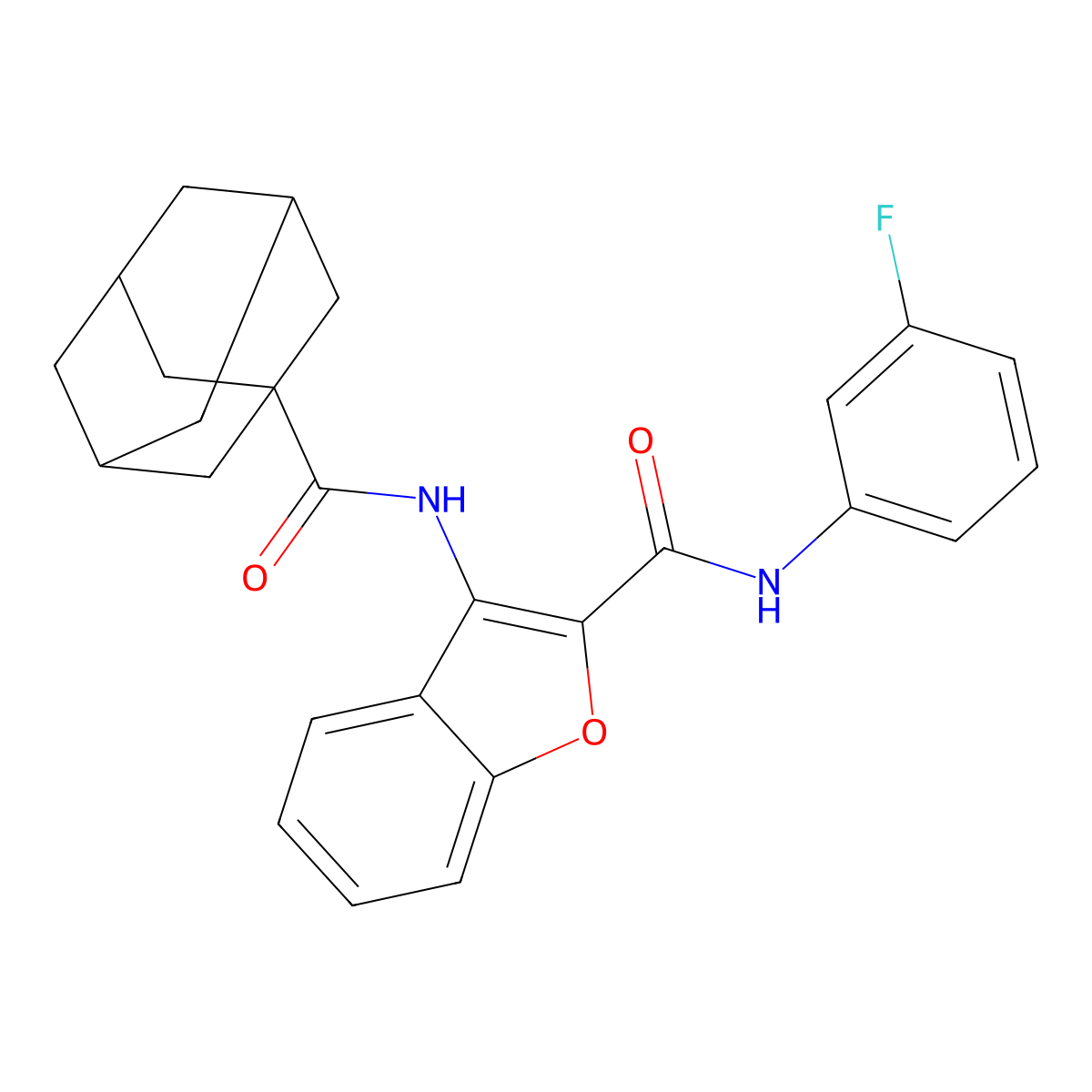 3-(Adamantane-1-amido)-N-(3-fluorophenyl)-1-benzofuran-2-carboxamide molecular structure, CAS 847407-12-9