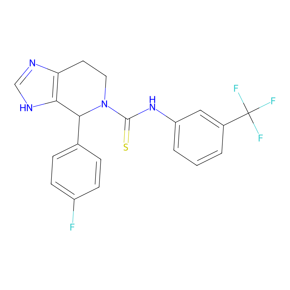 4-(4-fluorophenyl)-N-(3-(trifluoromethyl)phenyl)-6,7-dihydro-3H-imidazo[4,5-c]pyridine-5(4H)-carbothioamide molecular structure, CAS 847407-21-0