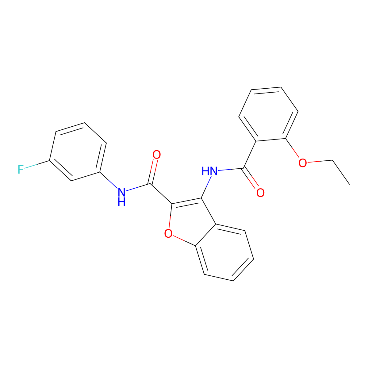3-(2-ethoxybenzamido)-N-(3-fluorophenyl)benzofuran-2-carboxamide molecular structure, CAS 847407-47-0