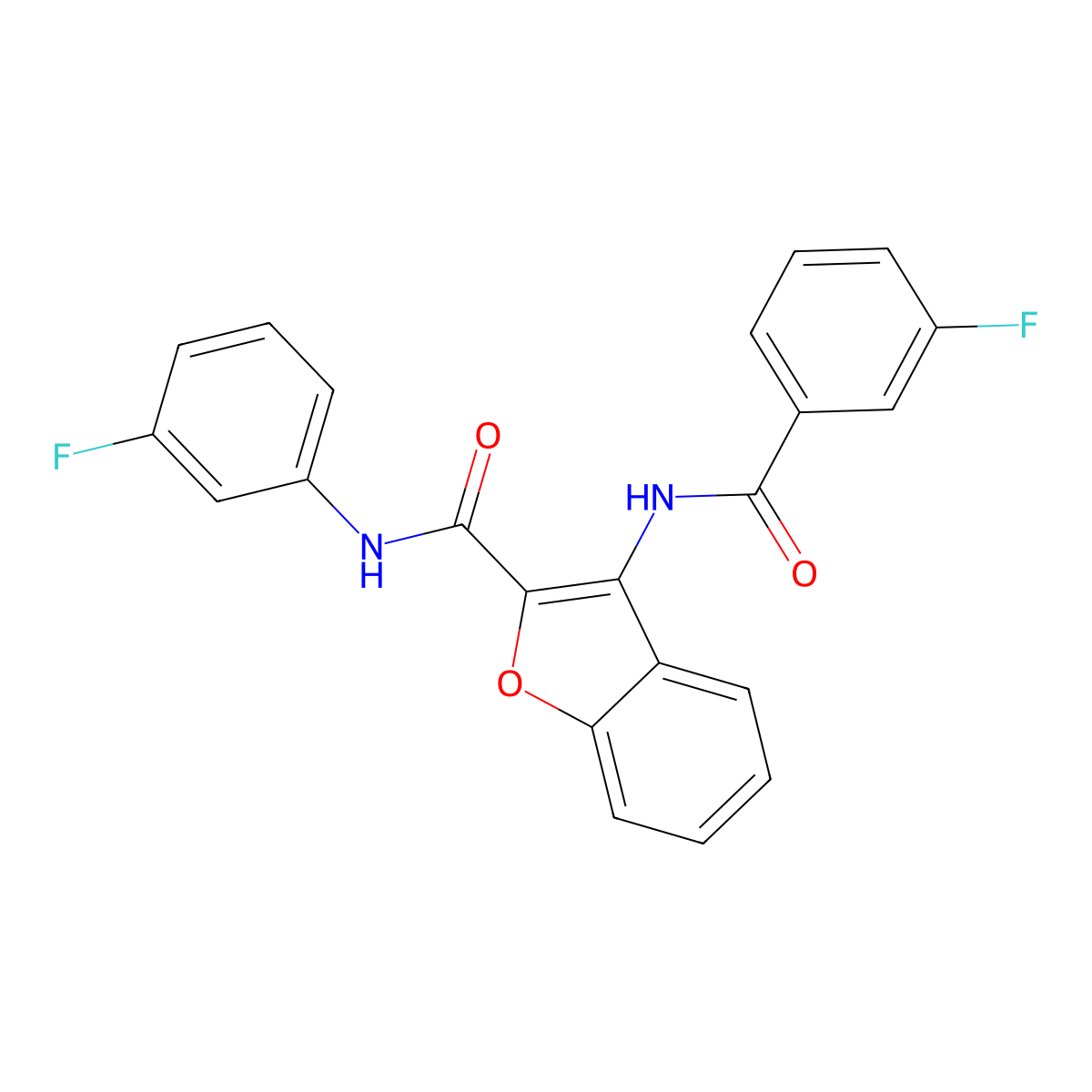 3-(3-fluorobenzamido)-N-(3-fluorophenyl)benzofuran-2-carboxamide molecular structure, CAS 847407-77-6