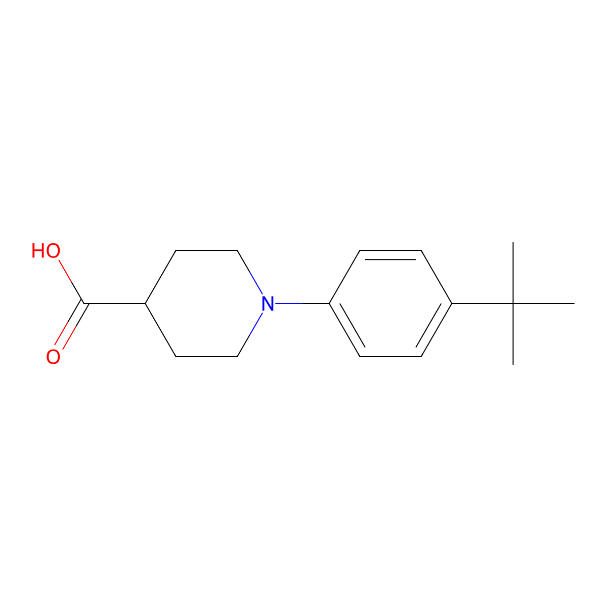 1-(4-(tert-Butyl)phenyl)piperidine-4-carboxylic acid molecular structure, CAS 847407-99-2
