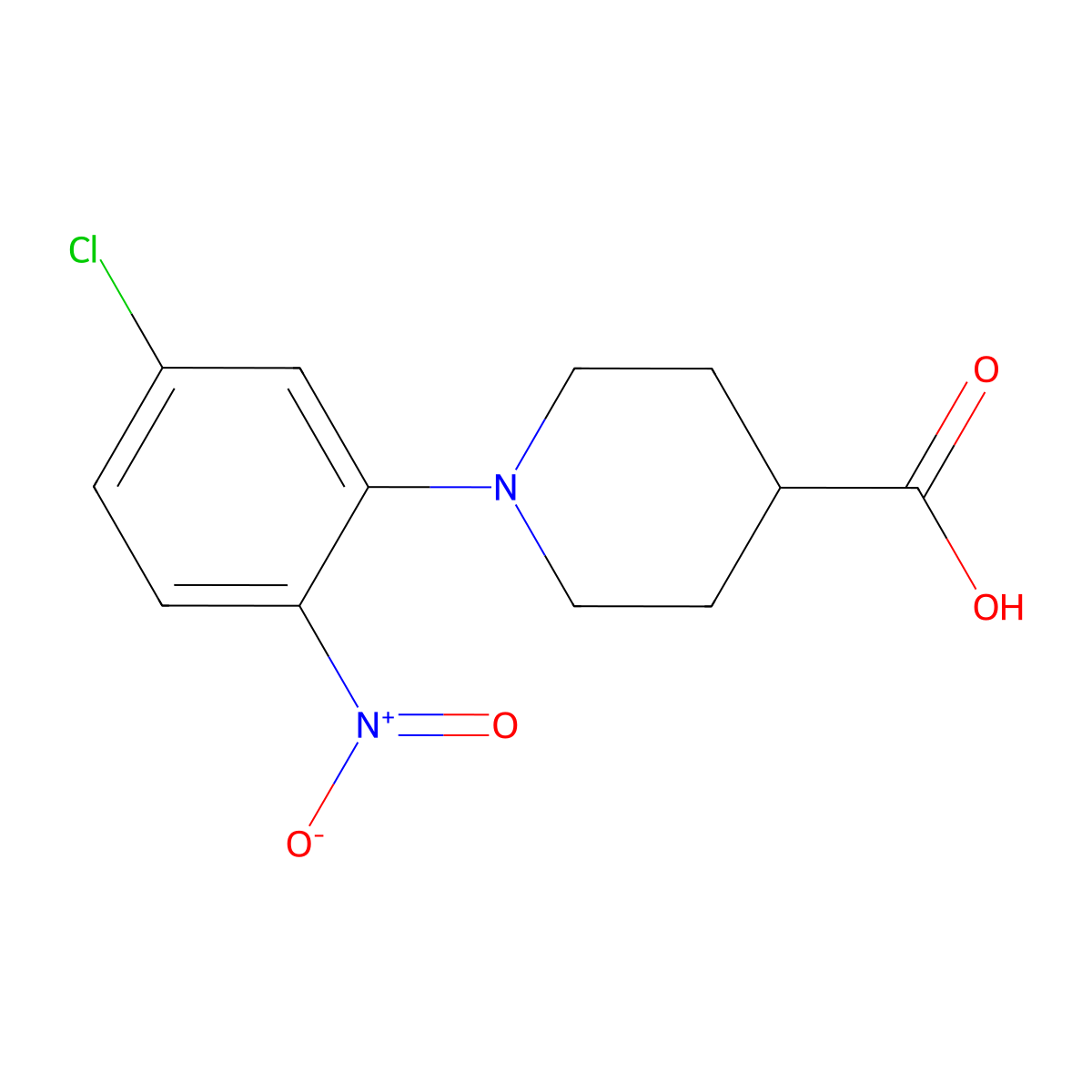 1-(5-Chloro-2-nitrophenyl)piperidine-4-carboxylic acid molecular structure, CAS 847408-08-6