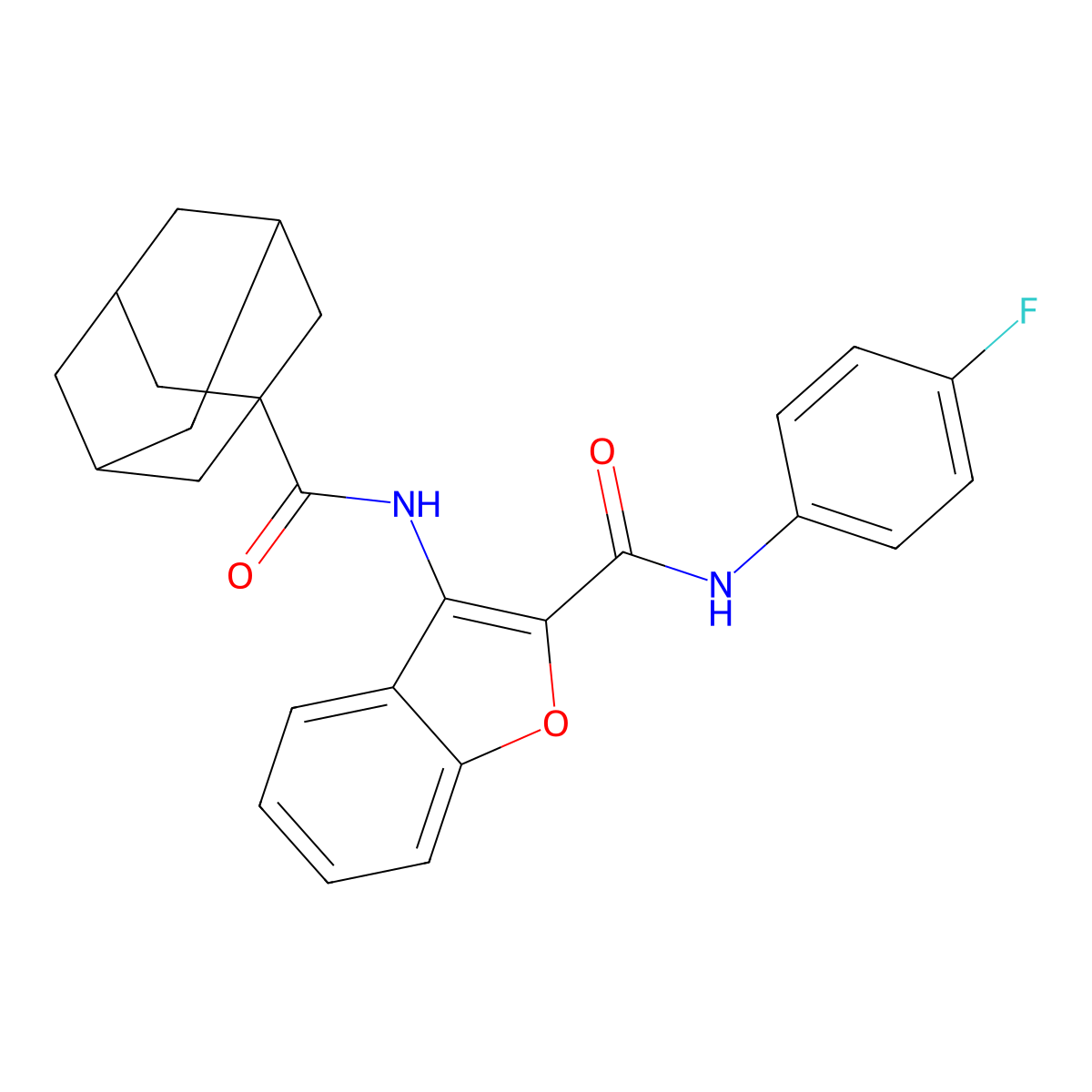 3-(Adamantane-1-amido)-N-(4-fluorophenyl)-1-benzofuran-2-carboxamide molecular structure, CAS 847408-79-1