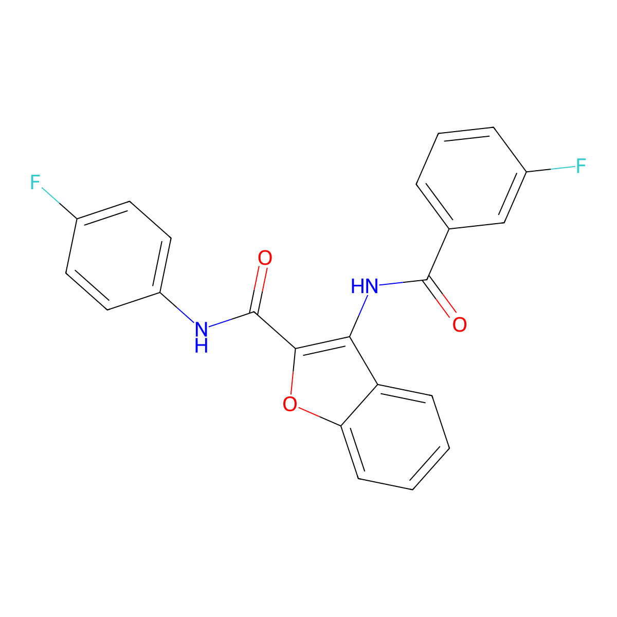 3-(3-fluorobenzamido)-N-(4-fluorophenyl)benzofuran-2-carboxamide molecular structure, CAS 847409-29-4