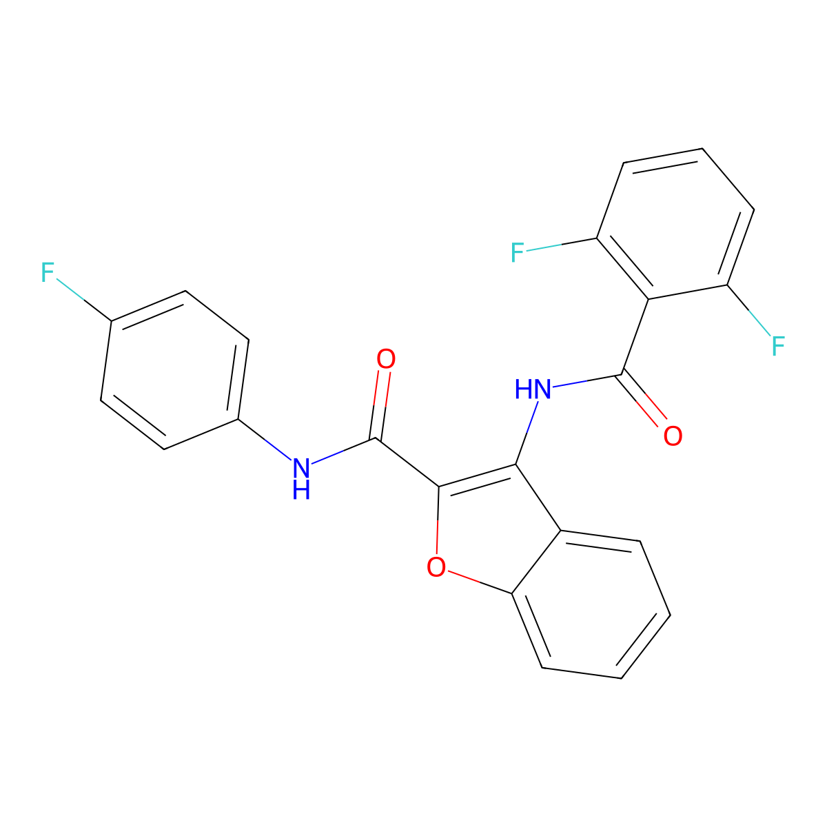 3-(2,6-difluorobenzamido)-N-(4-fluorophenyl)benzofuran-2-carboxamide molecular structure, CAS 847409-33-0