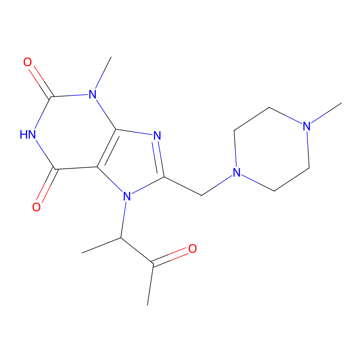 3-Methyl-8-[(4-methylpiperazin-1-yl)methyl]-7-(3-oxobutan-2-yl)purine-2,6-dione molecular structure, CAS 847409-58-9