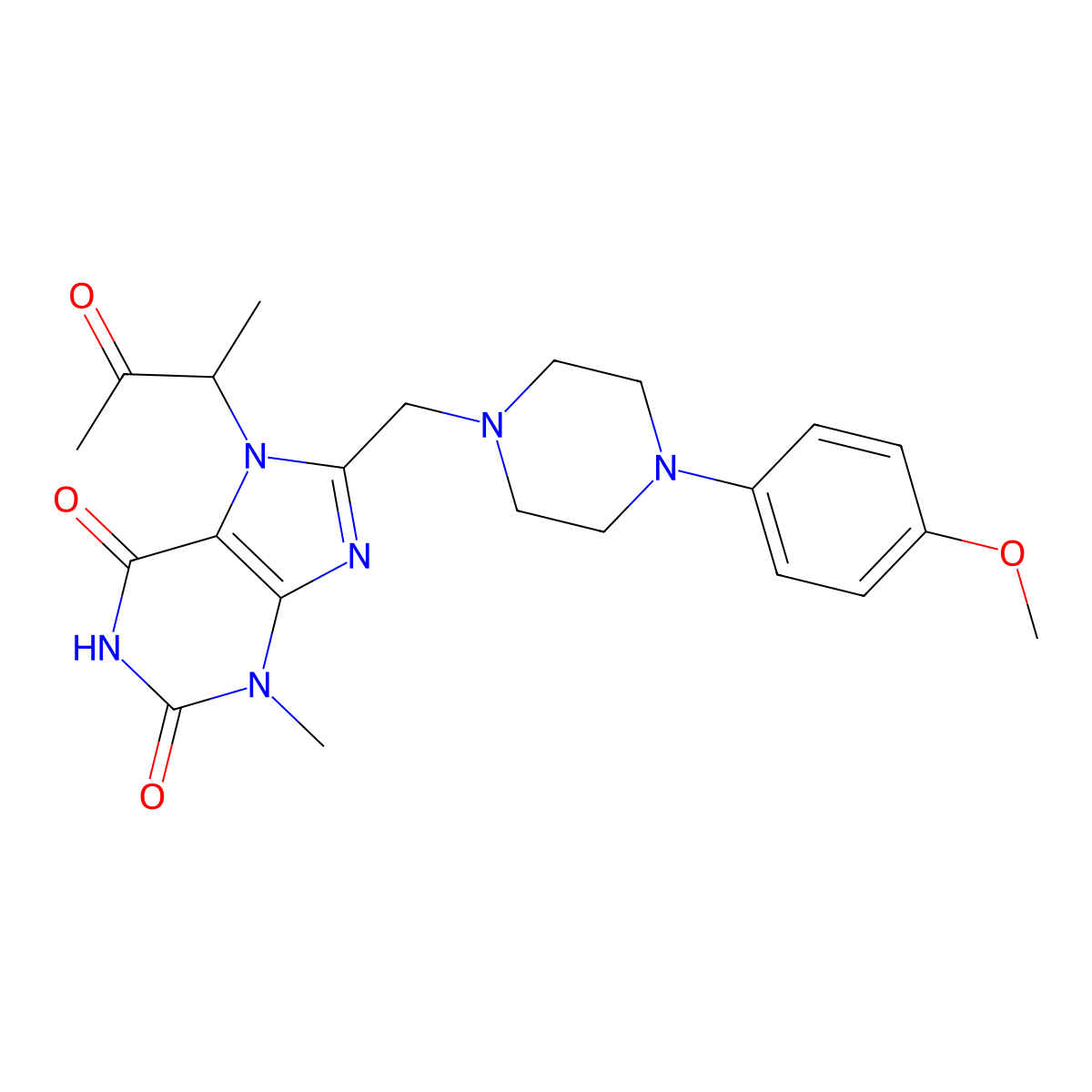8-[[4-(4-Methoxyphenyl)piperazin-1-yl]methyl]-3-methyl-7-(3-oxobutan-2-yl)purine-2,6-dione molecular structure, CAS 847409-62-5