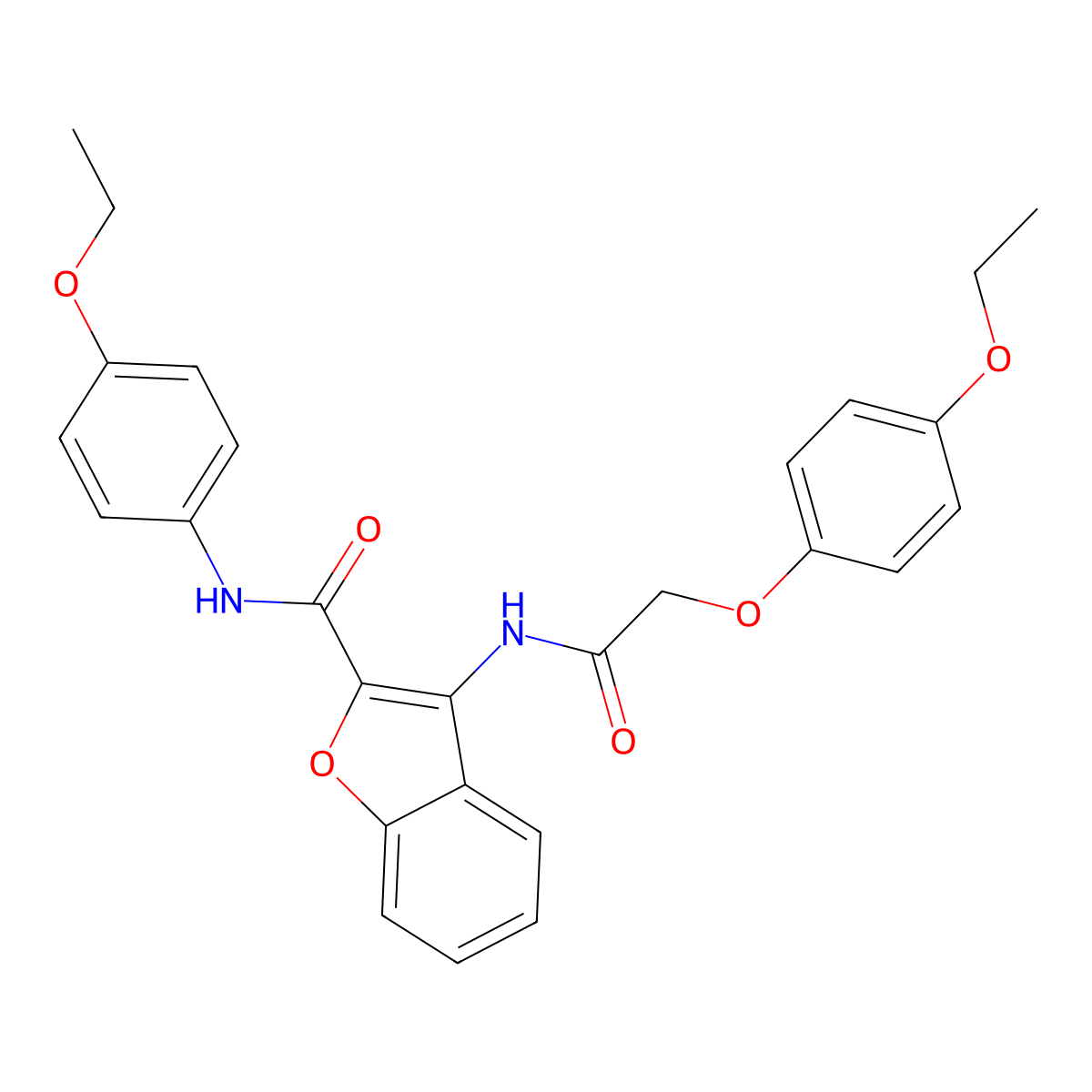3-(2-(4-ethoxyphenoxy)acetamido)-N-(4-ethoxyphenyl)benzofuran-2-carboxamide molecular structure, CAS 847409-97-6