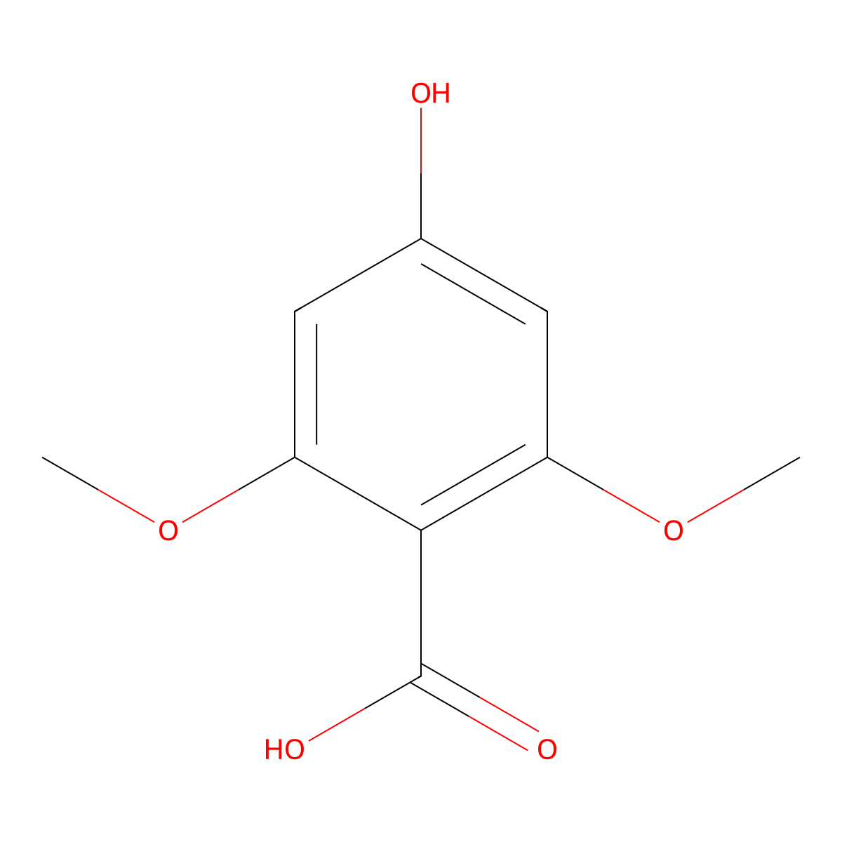 4-Hydroxy-2,6-Dimethoxybenzoic Acid molecular structure, CAS 84741-02-6