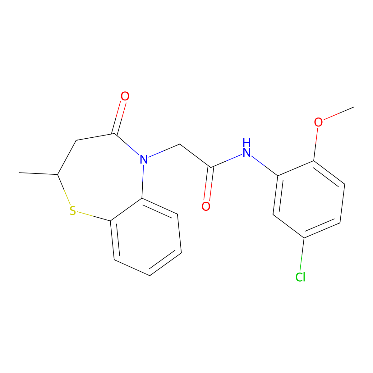 N-(5-chloro-2-methoxyphenyl)-2-(2-methyl-4-oxo-3,4-dihydrobenzo[b][1,4]thiazepin-5(2H)-yl)acetamide molecular structure, CAS 847410-06-4
