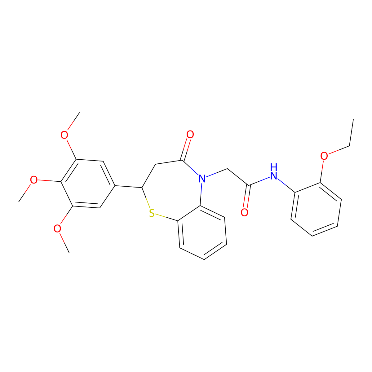 N-(2-ethoxyphenyl)-2-(4-oxo-2-(3,4,5-trimethoxyphenyl)-3,4-dihydrobenzo[b][1,4]thiazepin-5(2H)-yl)acetamide molecular structure, CAS 847410-51-9