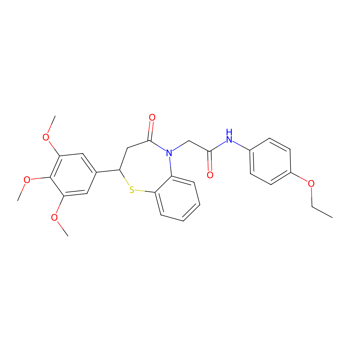 N-(4-ethoxyphenyl)-2-(4-oxo-2-(3,4,5-trimethoxyphenyl)-3,4-dihydrobenzo[b][1,4]thiazepin-5(2H)-yl)acetamide molecular structure, CAS 847410-52-0