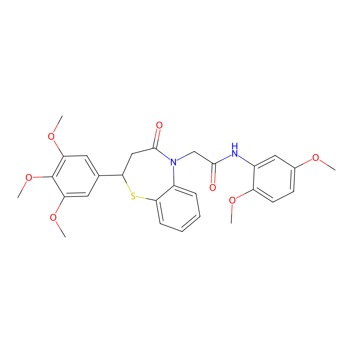 N-(2,5-dimethoxyphenyl)-2-(4-oxo-2-(3,4,5-trimethoxyphenyl)-3,4-dihydrobenzo[b][1,4]thiazepin-5(2H)-yl)acetamide molecular structure, CAS 847410-54-2