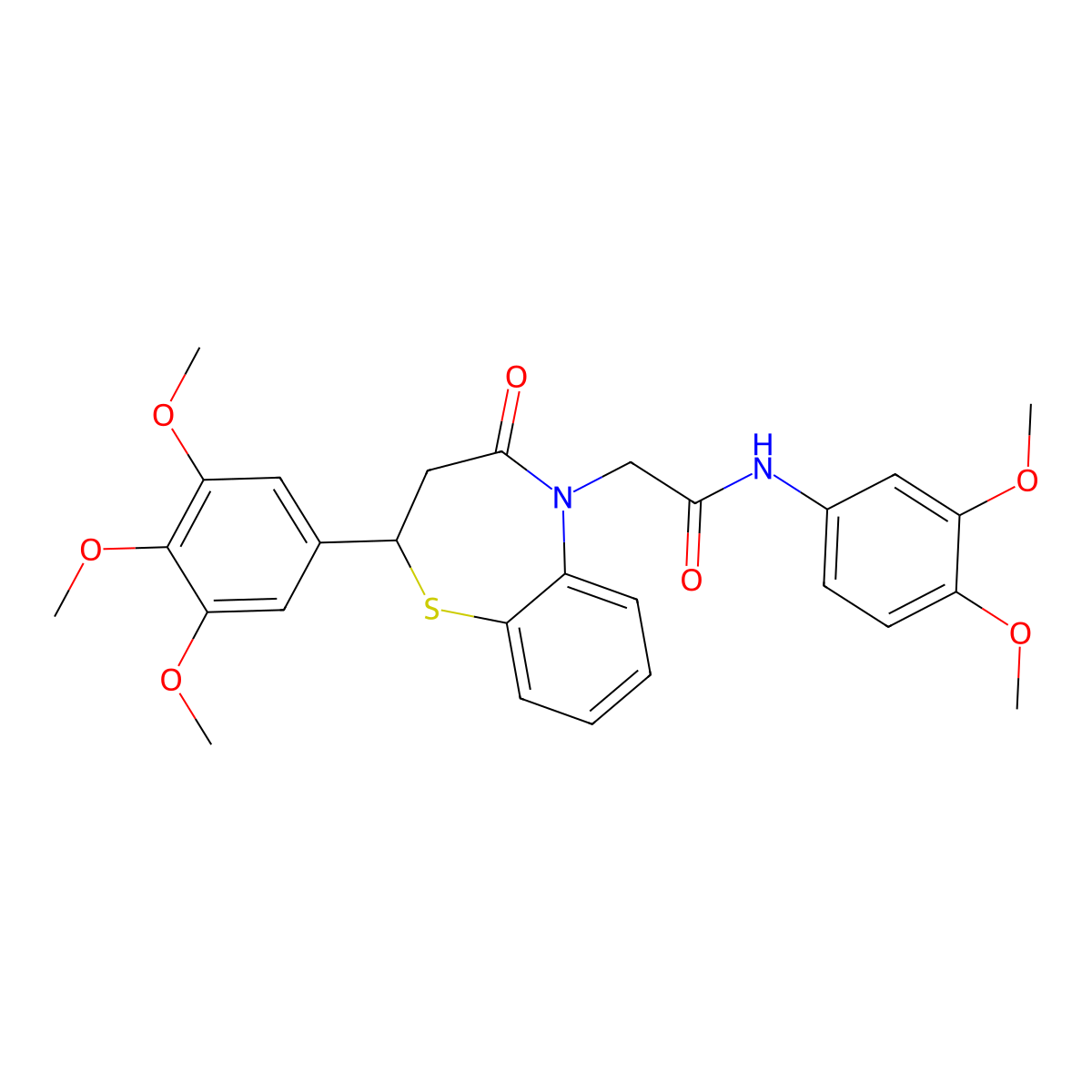 N-(3,4-dimethoxyphenyl)-2-(4-oxo-2-(3,4,5-trimethoxyphenyl)-3,4-dihydrobenzo[b][1,4]thiazepin-5(2H)-yl)acetamide molecular structure, CAS 847410-55-3