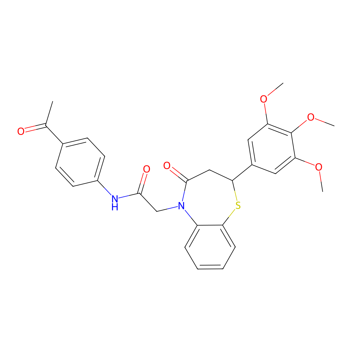 N-(4-acetylphenyl)-2-(4-oxo-2-(3,4,5-trimethoxyphenyl)-3,4-dihydrobenzo[b][1,4]thiazepin-5(2H)-yl)acetamide molecular structure, CAS 847410-62-2