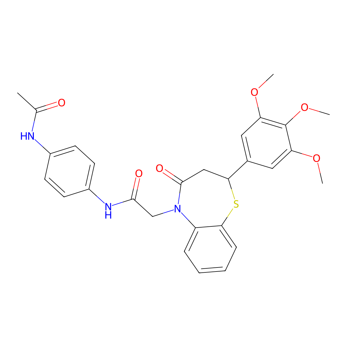 N-(4-acetamidophenyl)-2-(4-oxo-2-(3,4,5-trimethoxyphenyl)-3,4-dihydrobenzo[b][1,4]thiazepin-5(2H)-yl)acetamide molecular structure, CAS 847410-64-4