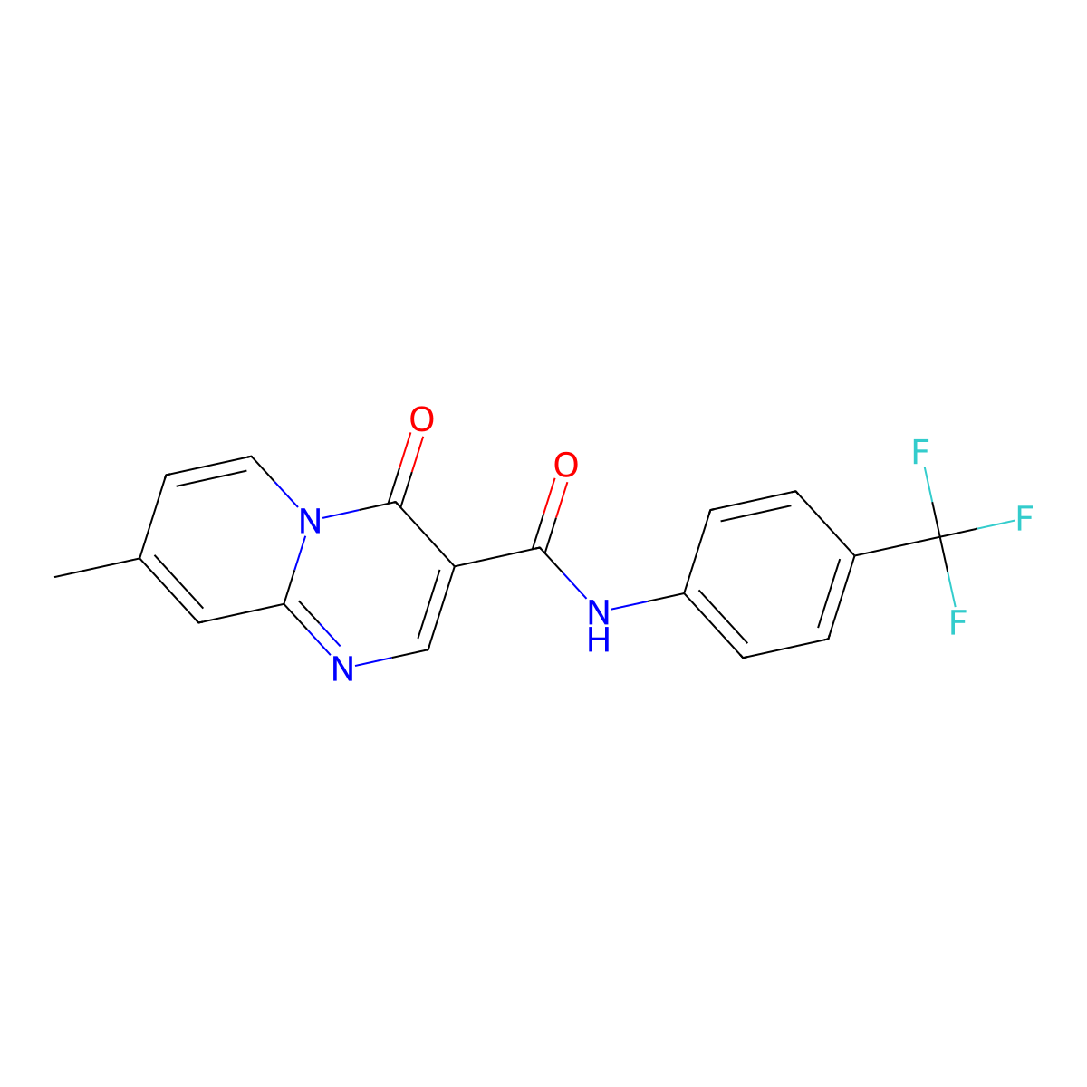 8-methyl-4-oxo-N-(4-(trifluoromethyl)phenyl)-4H-pyrido[1,2-a]pyrimidine-3-carboxamide molecular structure, CAS 847411-63-6