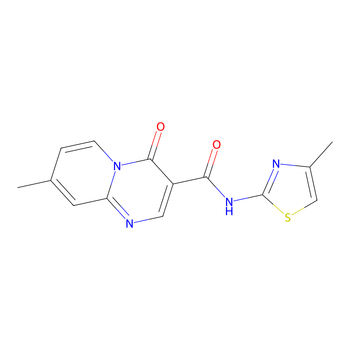 8-methyl-N-(4-methylthiazol-2-yl)-4-oxo-4H-pyrido[1,2-a]pyrimidine-3-carboxamide molecular structure, CAS 847411-96-5