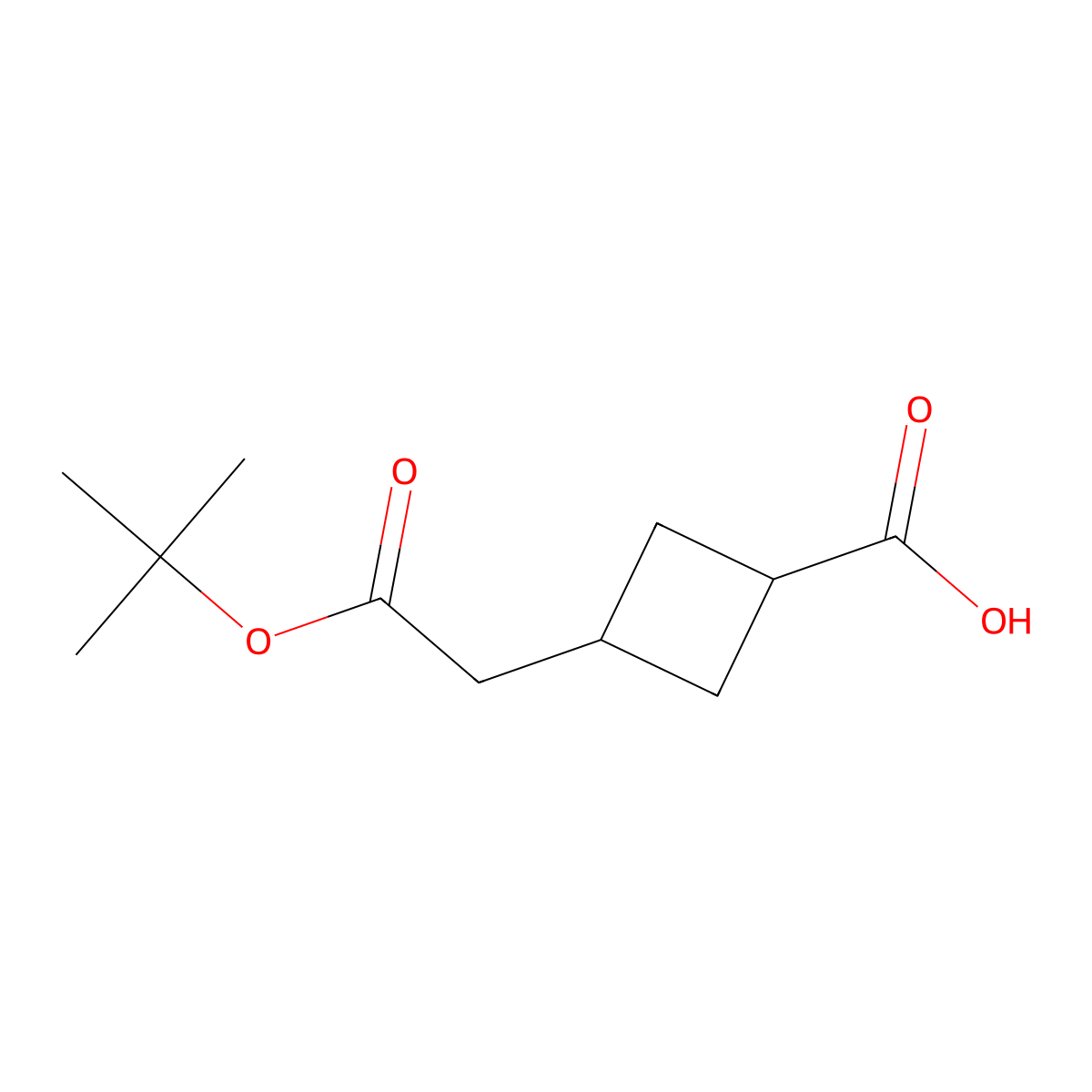 (1s,3s)-3-[2-(Tert-butoxy)-2-oxoethyl]cyclobutane-1-carboxylic acid molecular structure, CAS 847416-52-8
