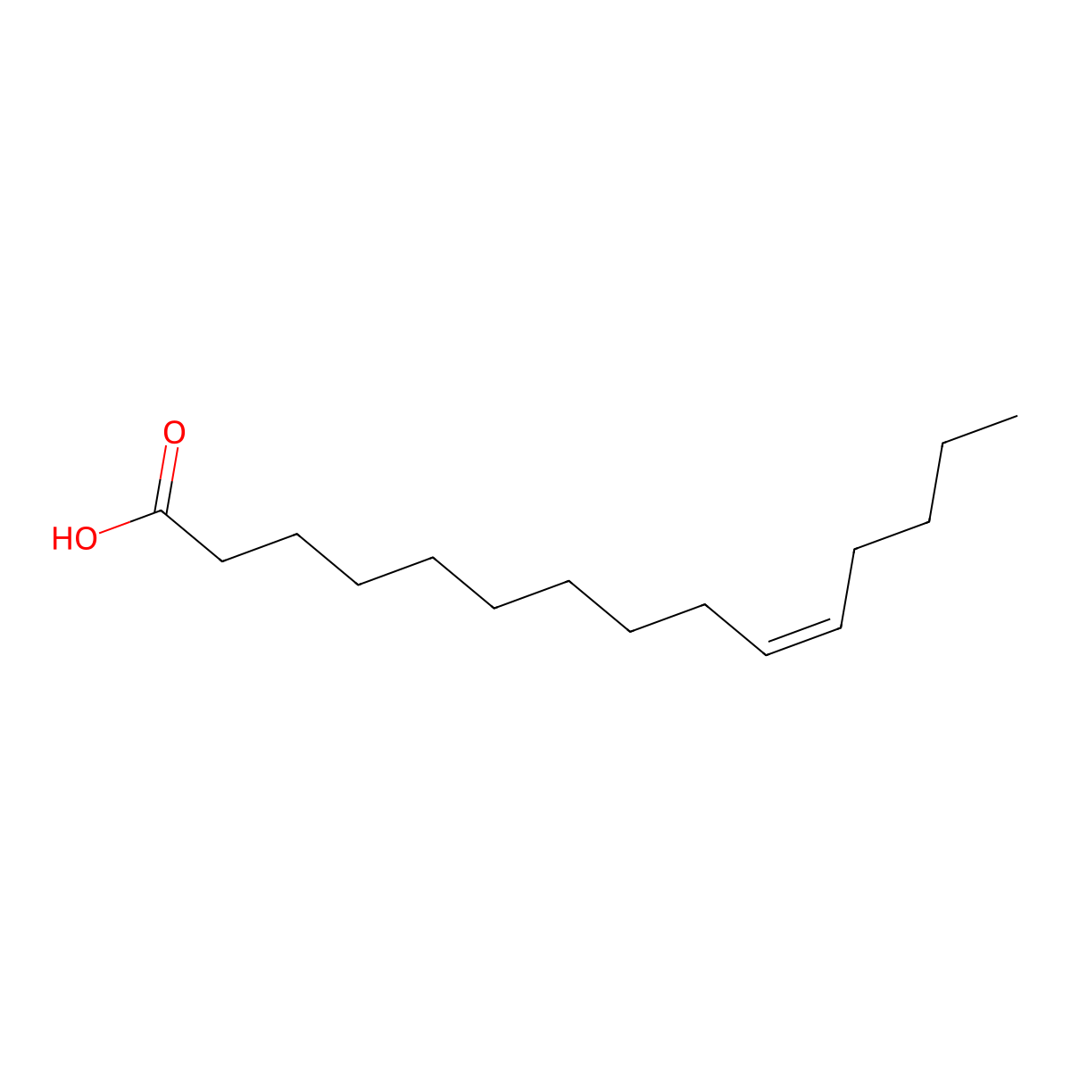 10Z-pentadecenoic acid molecular structure, CAS 84743-29-3