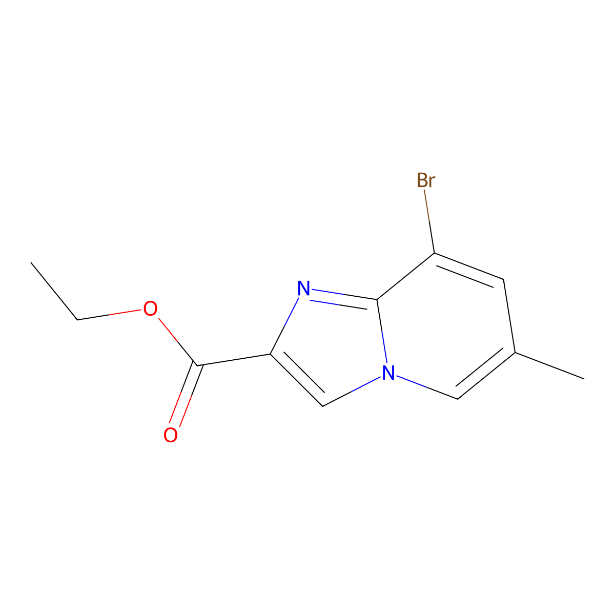 Ethyl 8-bromo-6-methylimidazo[1,2-a]pyridine-2-carboxylate molecular structure, CAS 847446-55-3