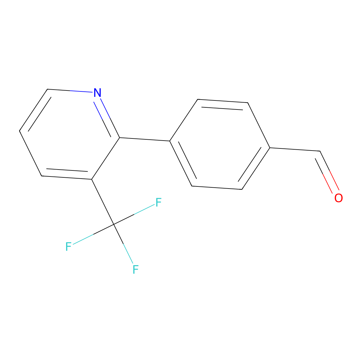 4-(3-(Trifluoromethyl)pyridin-2-yl)benzaldehyde molecular structure, CAS 847446-85-9