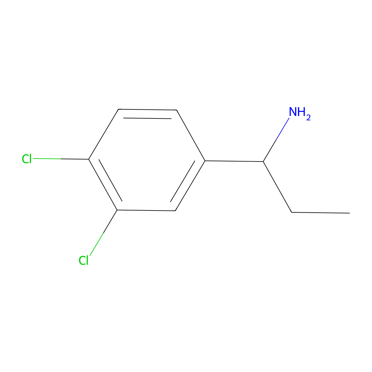 (1S)-1-(3,4-Dichlorophenyl)propan-1-amine molecular structure, CAS 847448-45-7