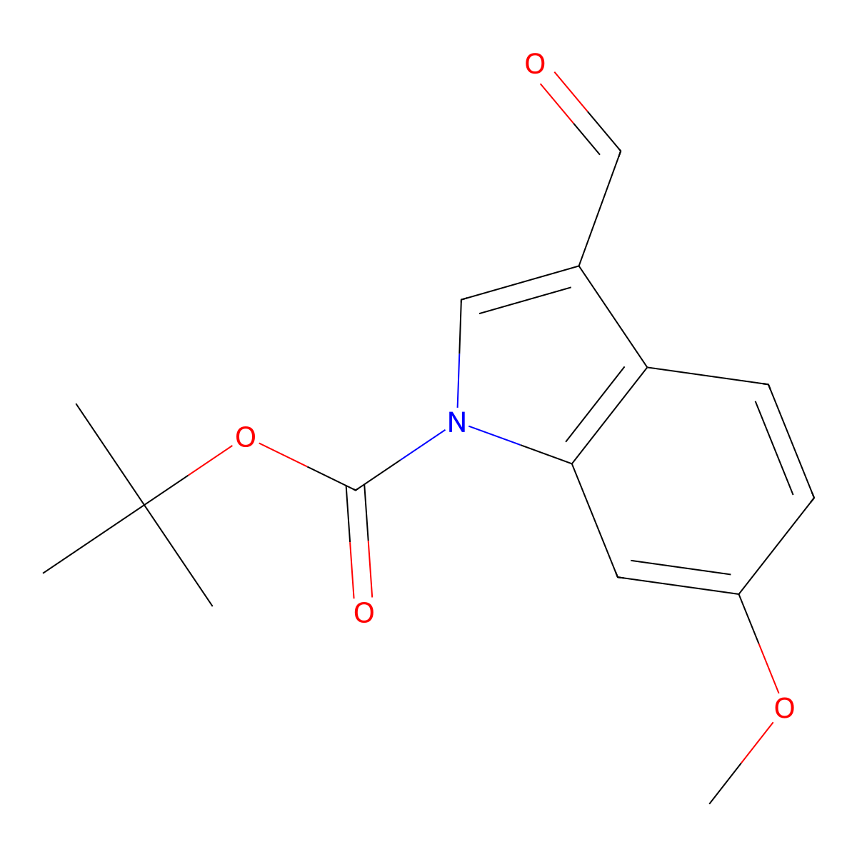 tert-Butyl 3-formyl-6-methoxy-1H-indole-1-carboxylate molecular structure, CAS 847448-73-1