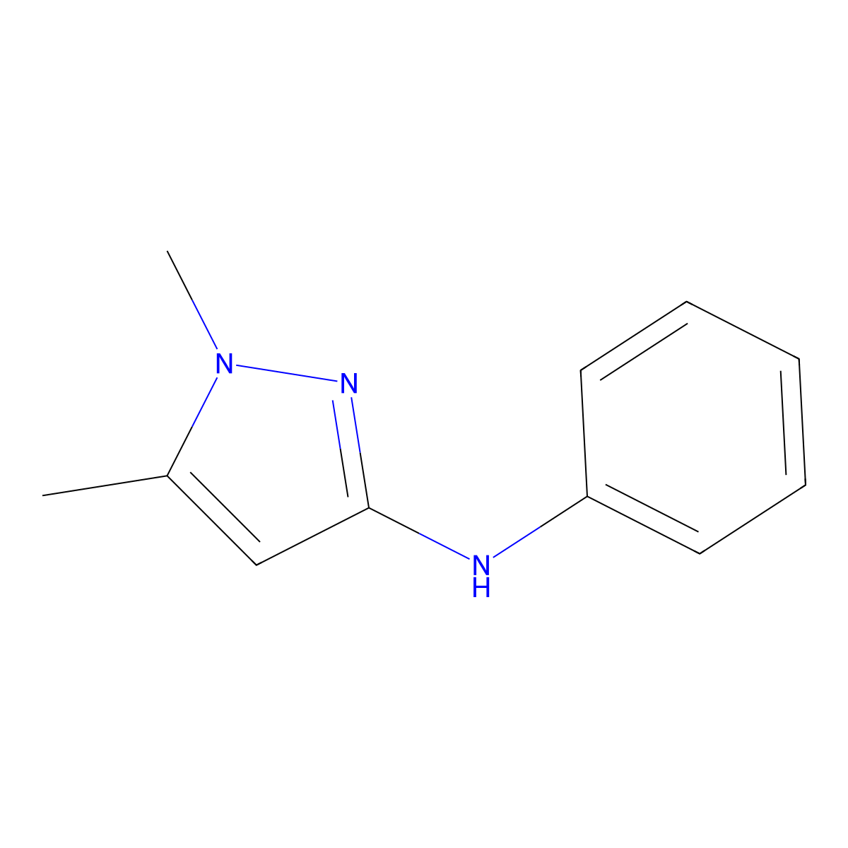 1,5-dimethyl-N-phenyl-1H-pyrazol-3-amine molecular structure, CAS 847453-90-1