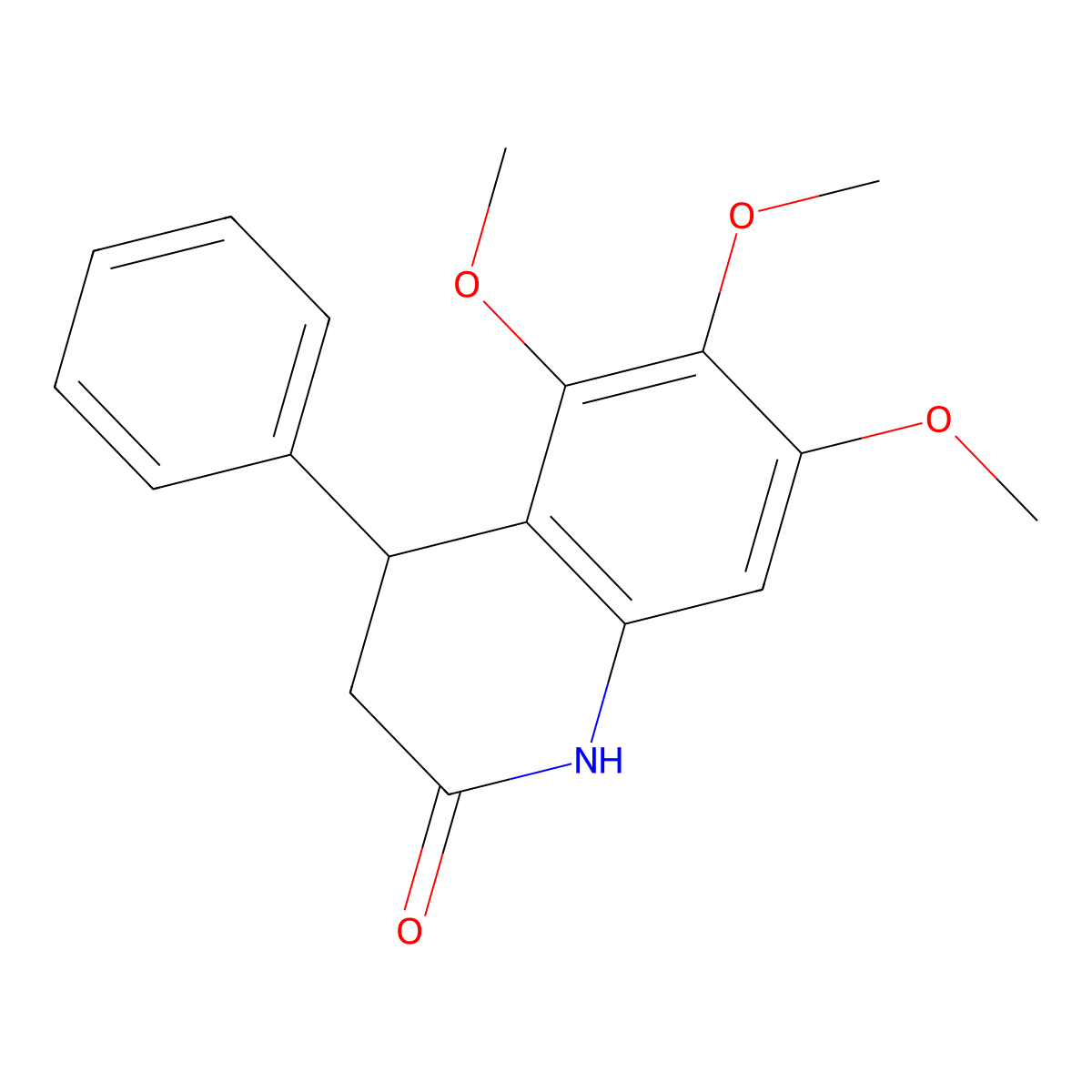 5,6,7-trimethoxy-4-phenyl-3,4-dihydroquinolin-2(1H)-one molecular structure, CAS 847461-89-6