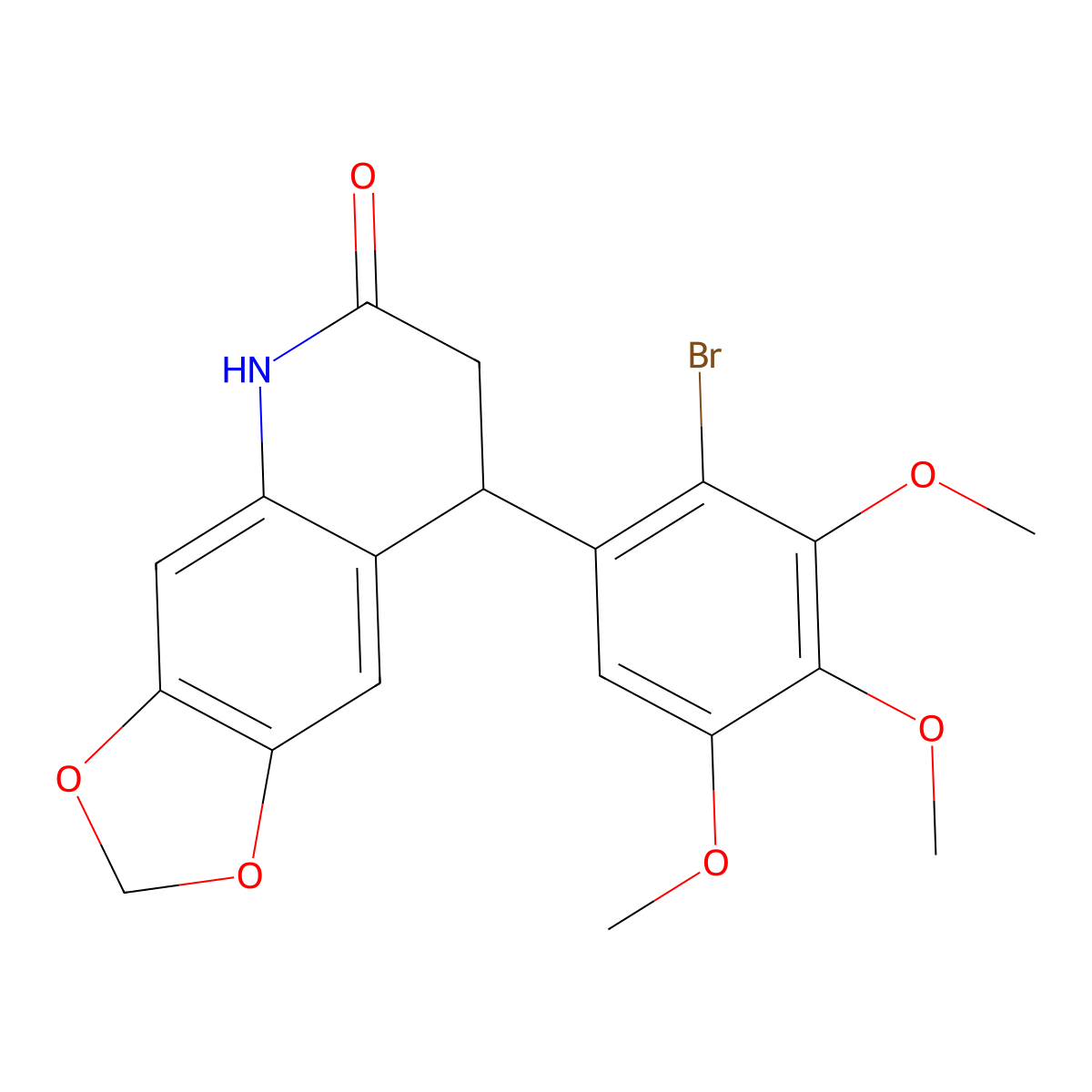 8-(2-bromo-3,4,5-trimethoxyphenyl)-7,8-dihydro[1,3]dioxolo[4,5-g]quinolin-6(5H)-one molecular structure, CAS 847463-25-6