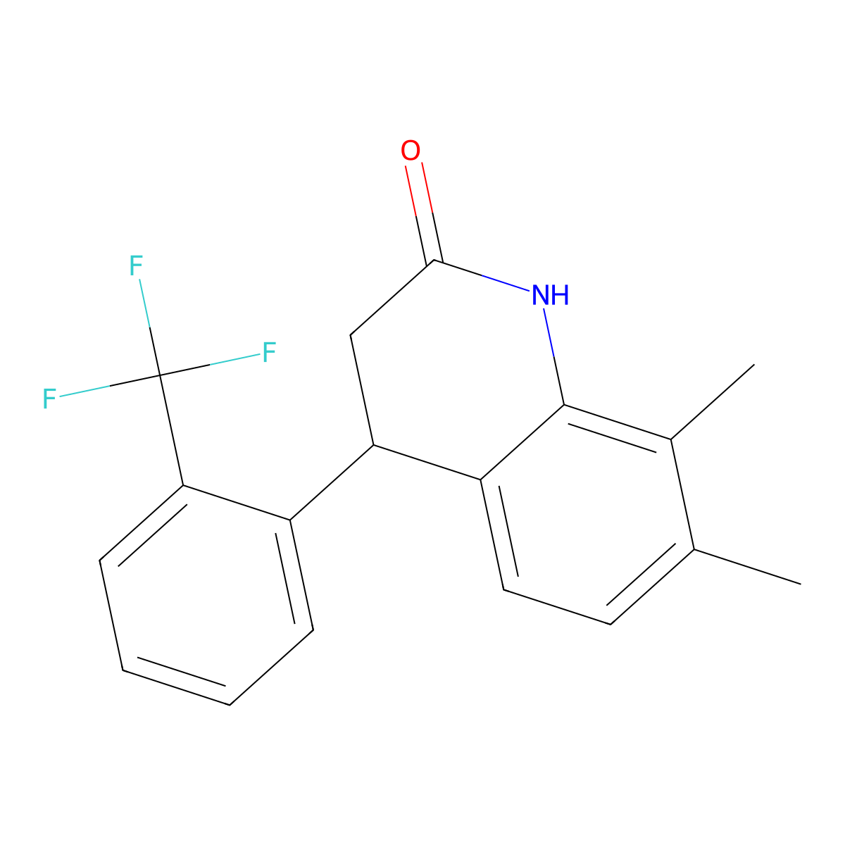 7,8-Dimethyl-4-[2-(trifluoromethyl)phenyl]-1,3,4-trihydroquinolin-2-one molecular structure, CAS 847463-31-4