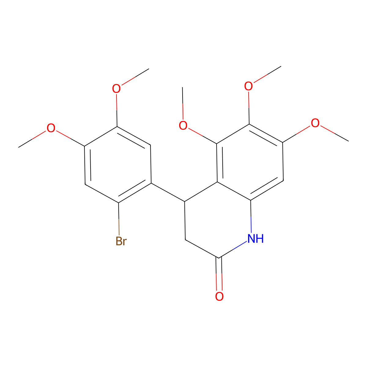 4-(2-bromo-4,5-dimethoxyphenyl)-5,6,7-trimethoxy-3,4-dihydroquinolin-2(1H)-one molecular structure, CAS 847463-33-6