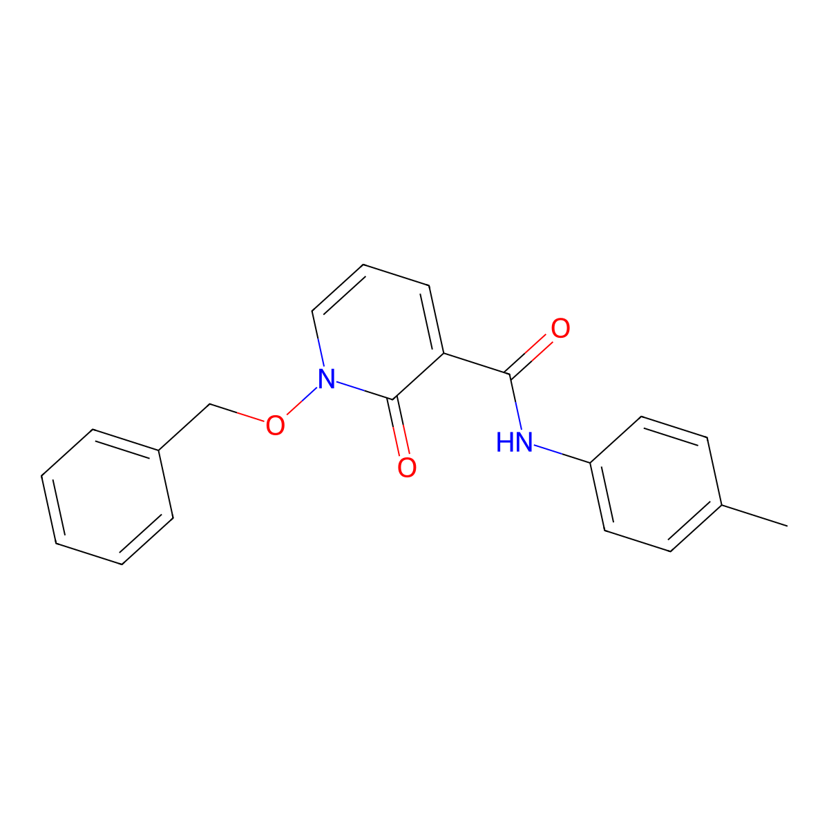 1-(benzyloxy)-N-(4-methylphenyl)-2-oxo-1,2-dihydropyridine-3-carboxamide molecular structure, CAS 847464-27-1