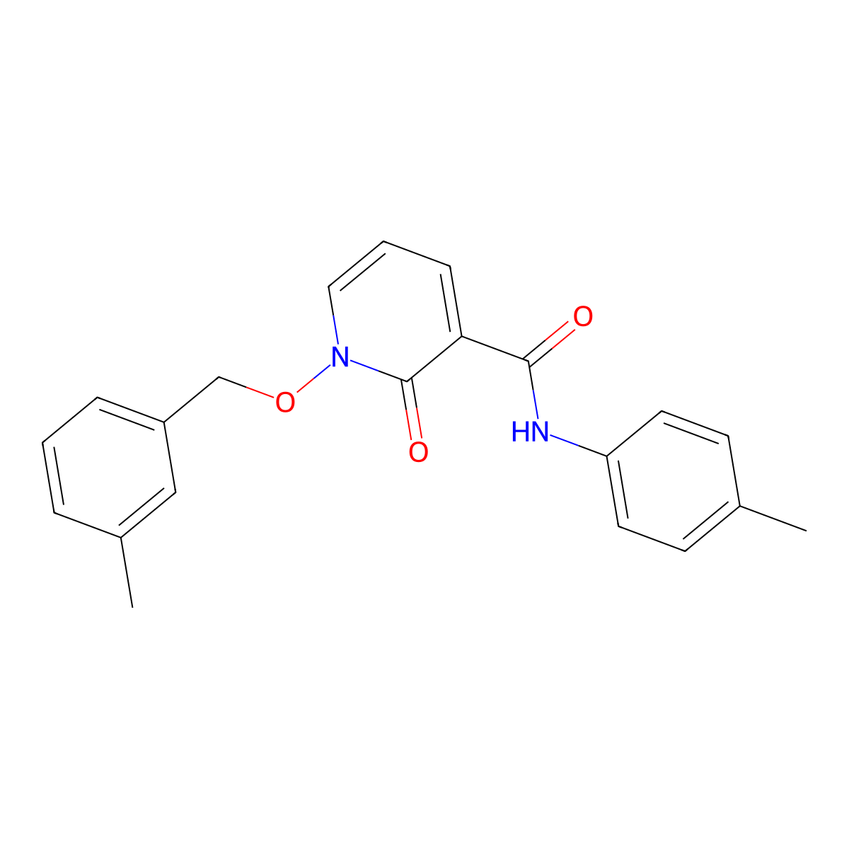 N-(4-methylphenyl)-1-[(3-methylphenyl)methoxy]-2-oxopyridine-3-carboxamide molecular structure, CAS 847464-28-2