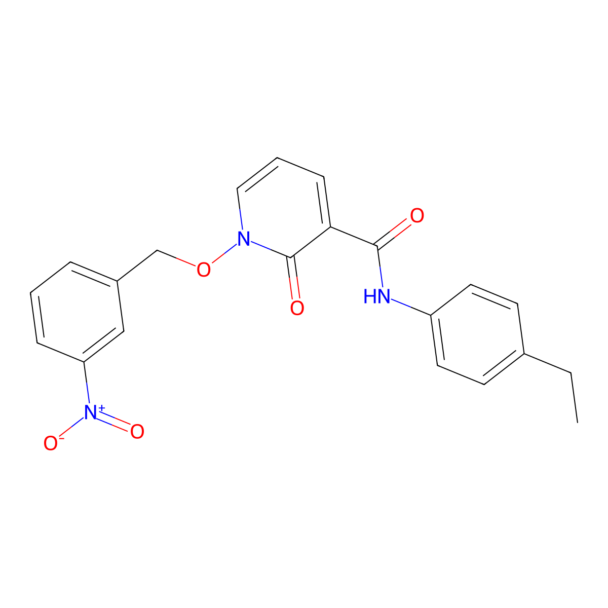 N-(4-ethylphenyl)-1-((3-nitrobenzyl)oxy)-2-oxo-1,2-dihydropyridine-3-carboxamide molecular structure, CAS 847464-40-8