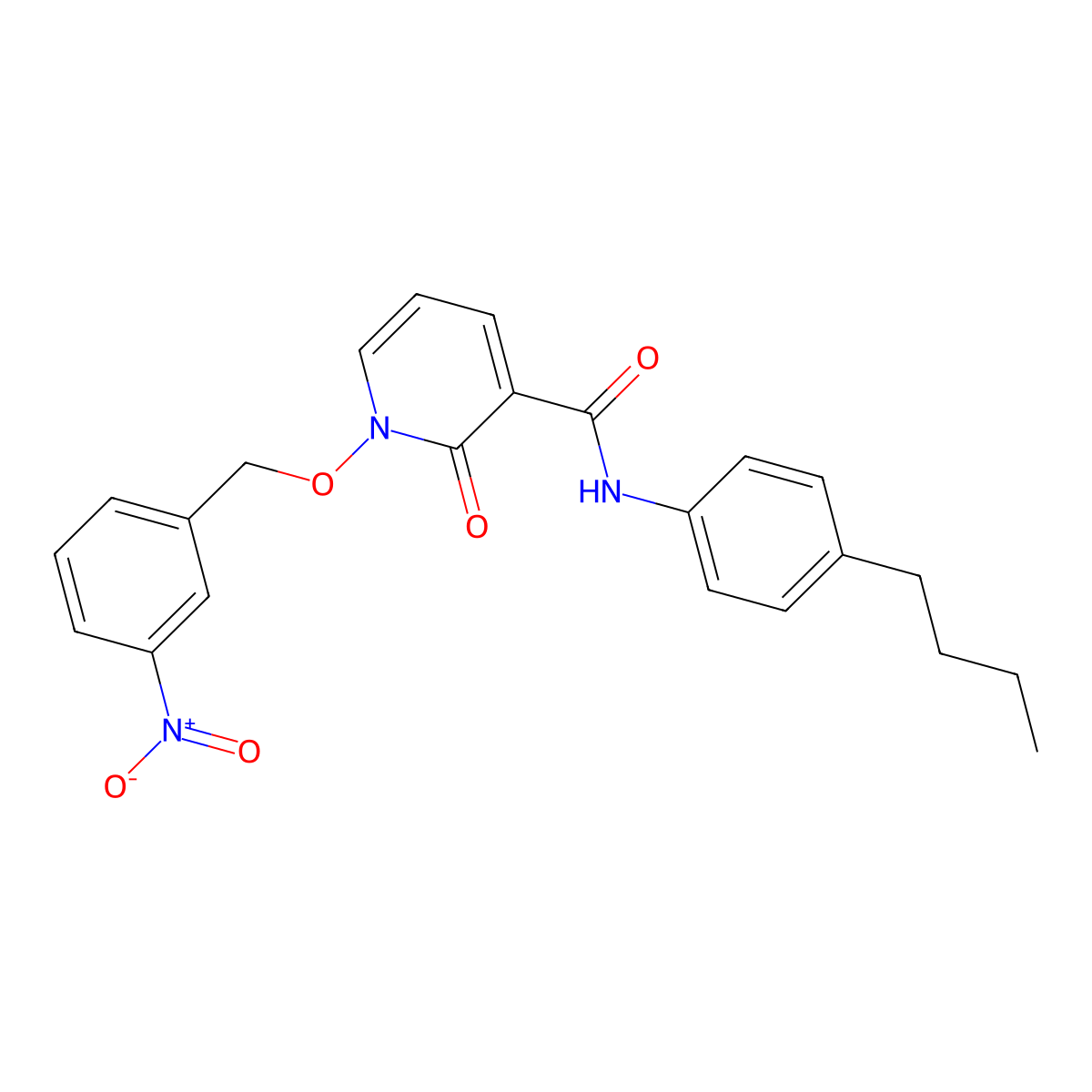 N-(4-butylphenyl)-1-((3-nitrobenzyl)oxy)-2-oxo-1,2-dihydropyridine-3-carboxamide molecular structure, CAS 847464-54-4