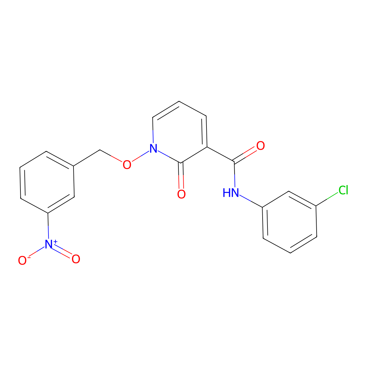 N-(3-chlorophenyl)-1-((3-nitrobenzyl)oxy)-2-oxo-1,2-dihydropyridine-3-carboxamide molecular structure, CAS 847464-69-1