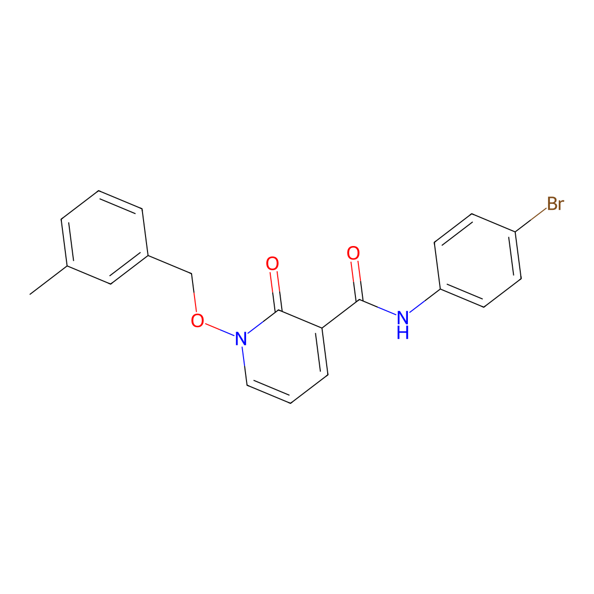 N-(4-bromophenyl)-1-((3-methylbenzyl)oxy)-2-oxo-1,2-dihydropyridine-3-carboxamide molecular structure, CAS 847464-79-3