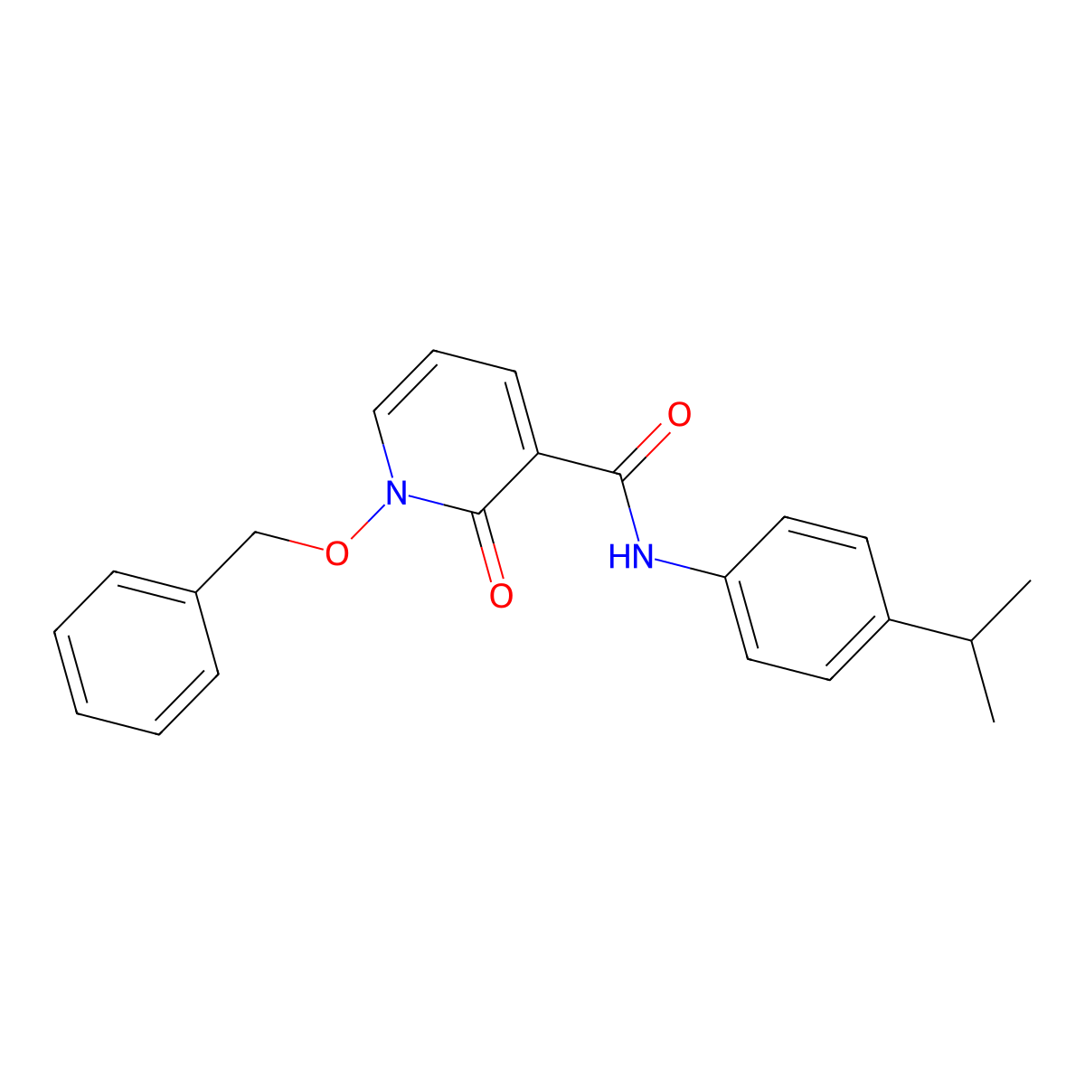 1-(benzyloxy)-N-(4-isopropylphenyl)-2-oxo-1,2-dihydropyridine-3-carboxamide molecular structure, CAS 847464-85-1