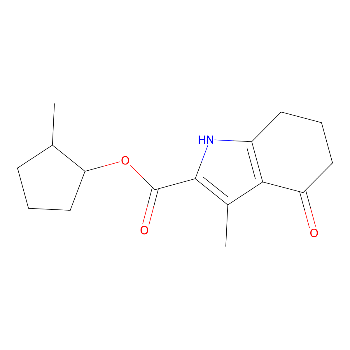 2-methylcyclopentyl 3-methyl-4-oxo-4,5,6,7-tetrahydro-1H-indole-2-carboxylate molecular structure, CAS 847465-17-2