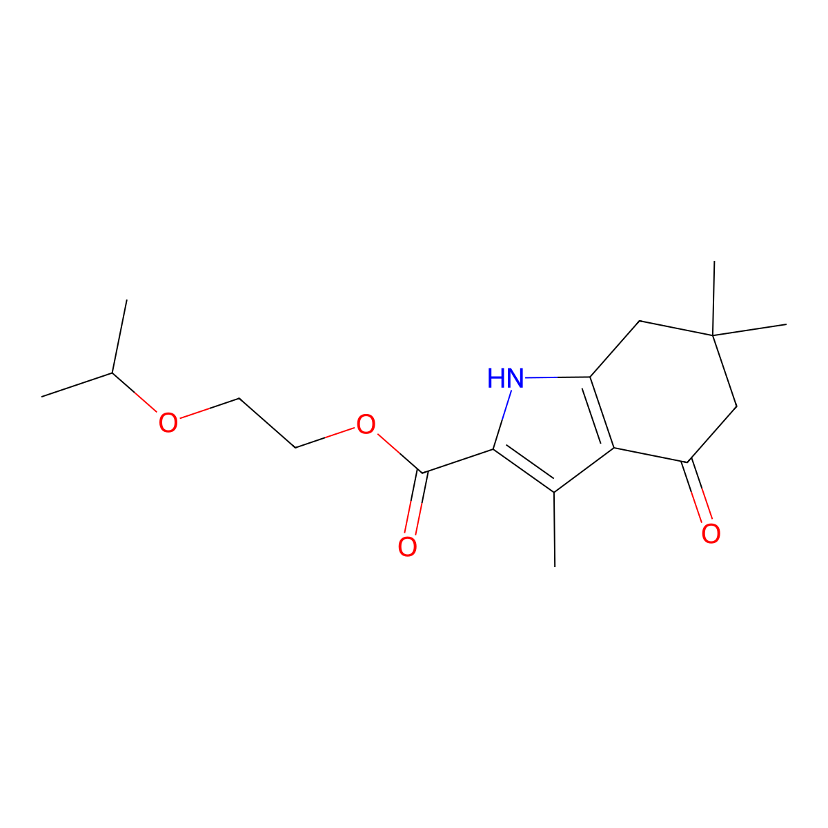 2-propan-2-yloxyethyl 3,6,6-trimethyl-4-oxo-5,7-dihydro-1H-indole-2-carboxylate molecular structure, CAS 847465-18-3