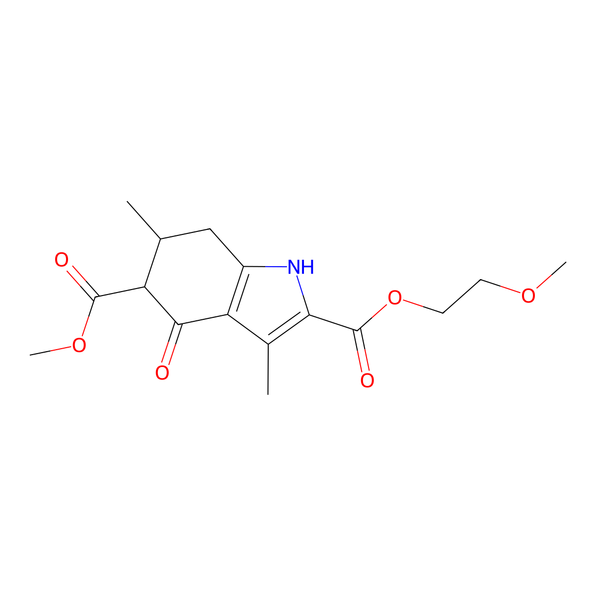 2-(2-methoxyethyl) 5-methyl 3,6-dimethyl-4-oxo-4,5,6,7-tetrahydro-1H-indole-2,5-dicarboxylate molecular structure, CAS 847465-34-3