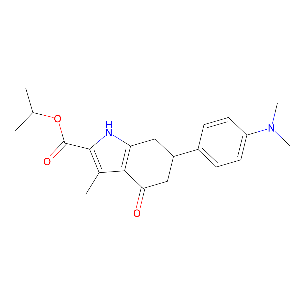 propan-2-yl 6-[4-(dimethylamino)phenyl]-3-methyl-4-oxo-4,5,6,7-tetrahydro-1H-indole-2-carboxylate molecular structure, CAS 847465-66-1
