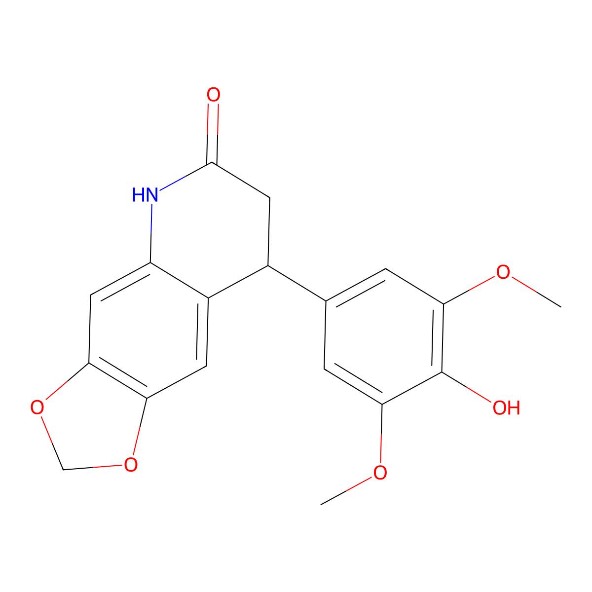 8-(4-hydroxy-3,5-dimethoxyphenyl)-7,8-dihydro-5H-[1,3]dioxolo[4,5-g]quinolin-6-one molecular structure, CAS 847465-88-7
