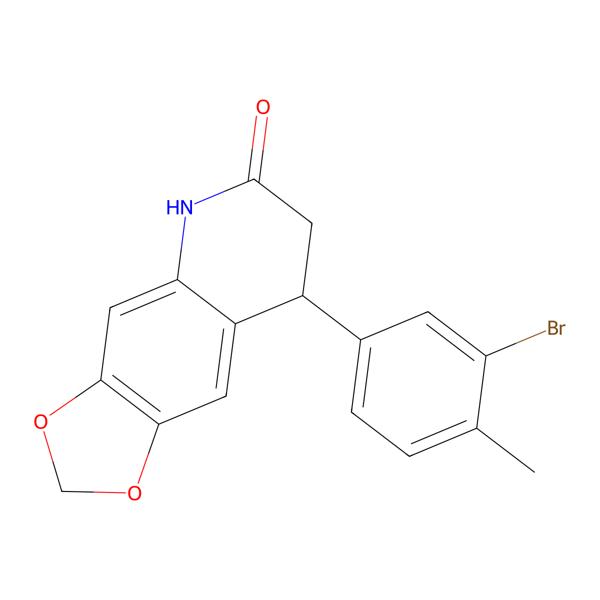 8-(3-bromo-4-methylphenyl)-7,8-dihydro[1,3]dioxolo[4,5-g]quinolin-6(5H)-one molecular structure, CAS 847466-32-4